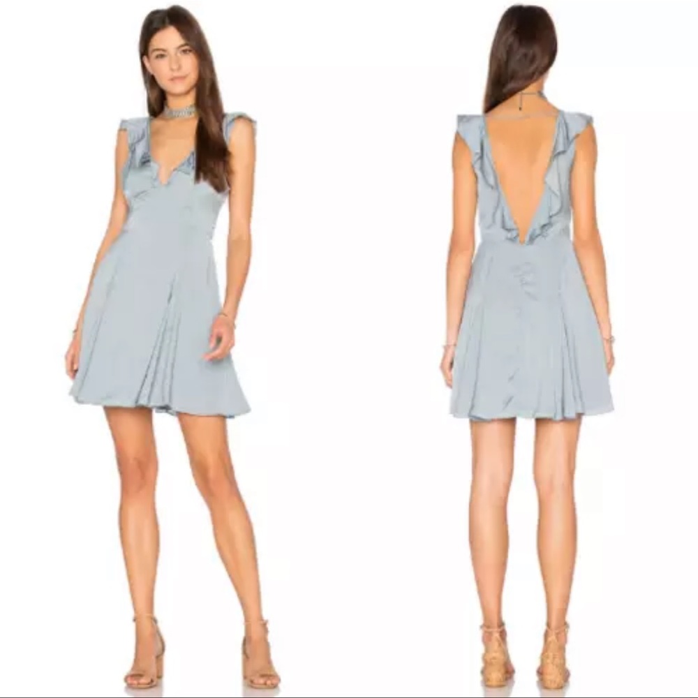 NWT Privacy Please REVOLVE Polk Dress in Ash Blue